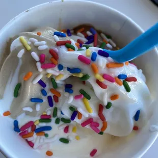 My variety of flavors with rainbow sprinkles