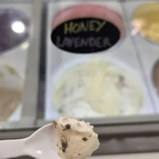 Sample of Honey Lavender Ice Cream