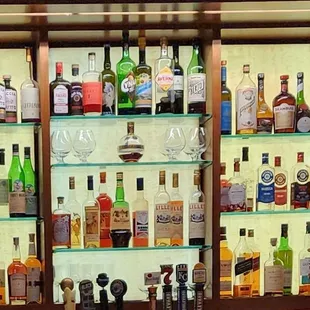 The back of the bar was so colorful.