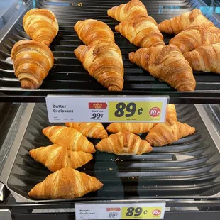 croissants in a display case