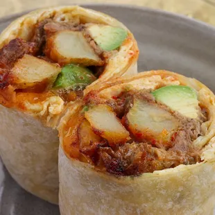 LBW Breakfast Burrito | Carnitas | Chili Garlic | Eggs | House Potatoes | Avocado