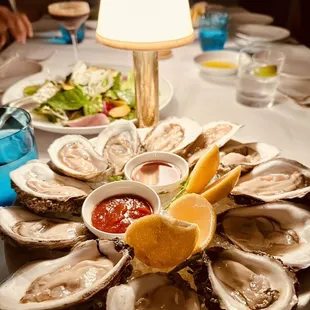 a plate of oysters