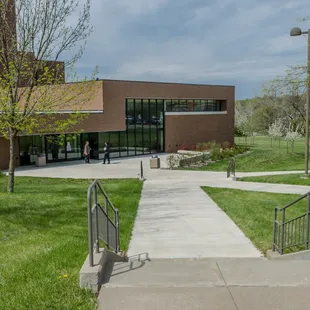 Pavilion entrance from parking lot. Handicap ramp available. Multiple handicap spots up front.