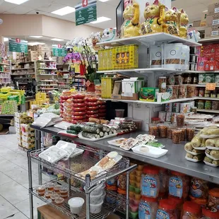 a woman shopping in a grocery store