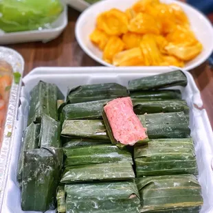 a tray of food on a table