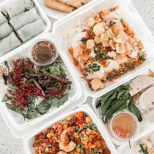 a variety of food items