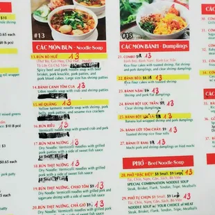 Menu as of August 22, 2022