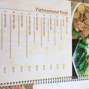 menu