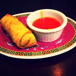 Delicious vegetable egg roll.
