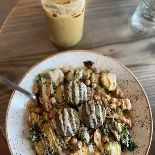 Butternut Spice Latte, Autumn Falafel Bowl