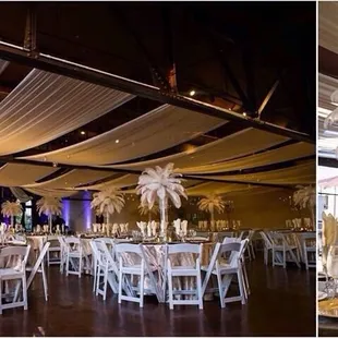 Ostrich feathers and candelabras