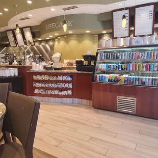 the interior of a cafe