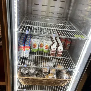 the inside of a refrigerator full of food