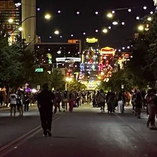 people walking down the street