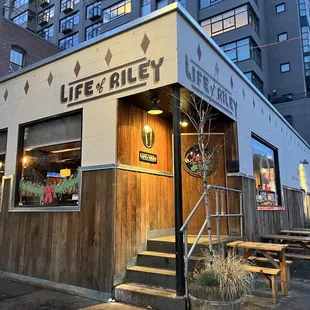 the outside of the building