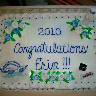 Grad cake for a star swimmer!
