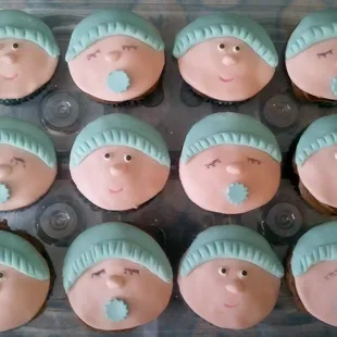 Baby boy shower cupcakes!