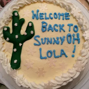 Cactus/Snowflake Welcome Back cake!
