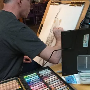 Student hard at work on his latest project.