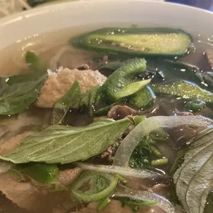 Pho with meatballs and steak #6