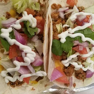 Turkey tacos!! Shrimp, chicken and veggie ones available too