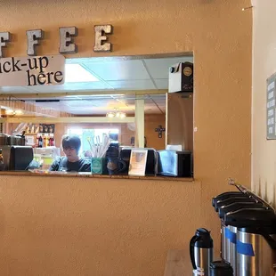 a coffee shop with a coffee maker