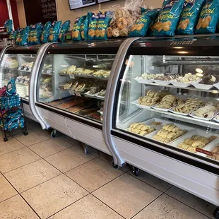 a display of baked goods