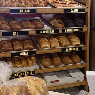 Fresh baked breads and danishes.