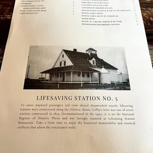 1 side of 2 sided BREAKFAST Menu (Oct 2023) - zoom in for details and prices