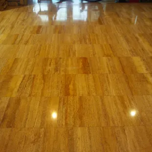 Floor after being cleaned and polished.
