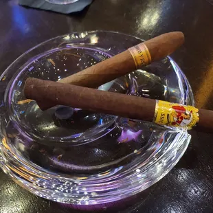 Cigars in gorgeous ashtray