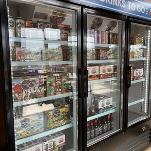 cold drinks in refrigerators