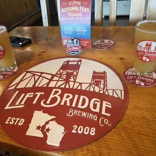 Hazy IPAs with our new tin tacker. Yelp has plenty of pics of the bar area, here's some merch.