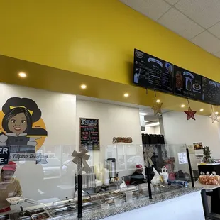 the inside of a restaurant