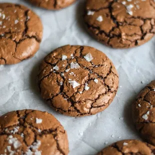 Belgian Chocolate Brownie Cookies with Sea Salt Flakes