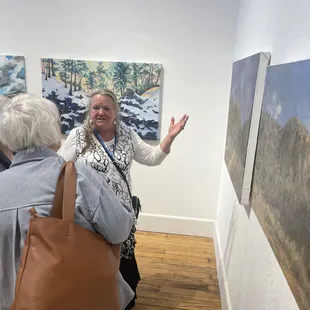 Gay Scheibl and her paintings.