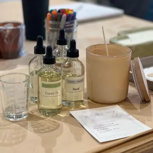 All the fixins for candle making.