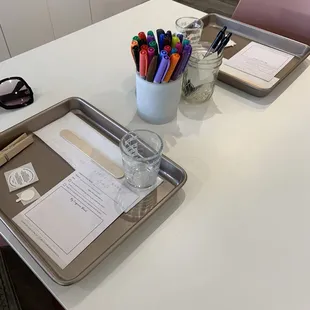 Our candle making table