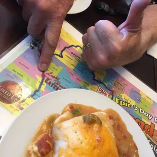 Famous Green Chili Burrito  More thumbs up than I have