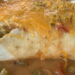 Green Chili Breakfast Burrito. It's served vegetarian - no need for meat when it's good!