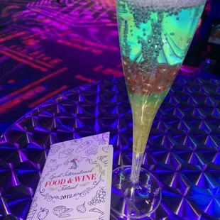 Blue champagne drink