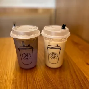 Taro and Regular Iced  Latte