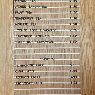 menu
