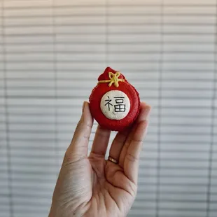 Lucky red bag special character macaron