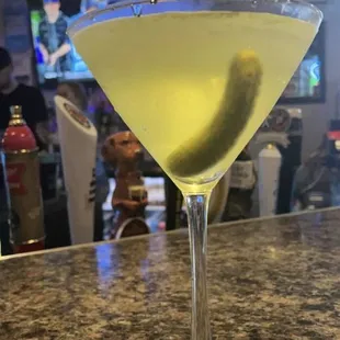 Beautiful pickle martinis, should try!