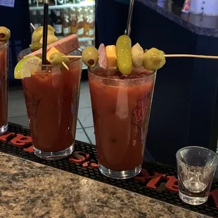 bloody drinks on the bar