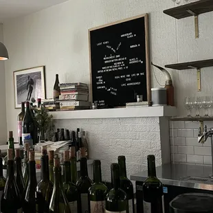 bottles of wine on counter