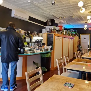 a man standing at the counter