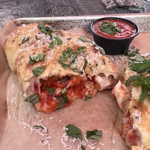 Chicken parmesana calzone