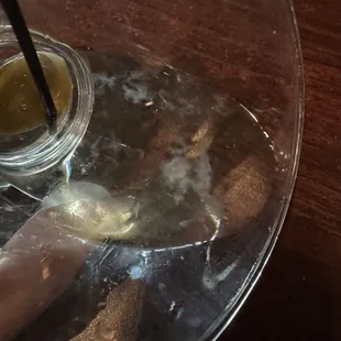 White stuff floating looked like spit.  I didn&apos;t  finish it.